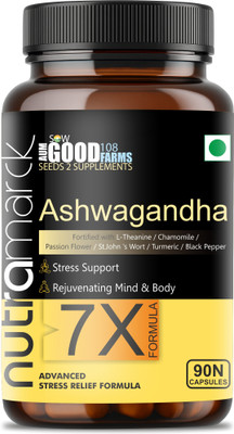 NUTRAMARCK Ashwagandha 7X Capsules | Stress Relief & Energy Boost | Strength & Immunity(90 Capsules)
