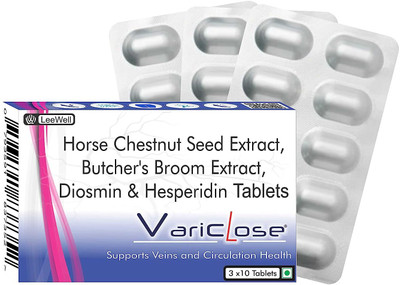 variclose Blood Vessels Poor Circulations, Varicose Veins, Piles, Varicocele Supplement(30 Tablets)