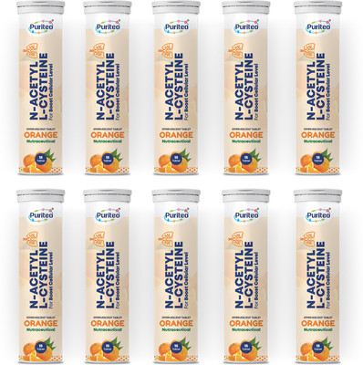 puriteo N- ACETYL L-CYSTEINE EFFERVESCENT TABLET ORANGE 10(10 x 15 Tablets)
