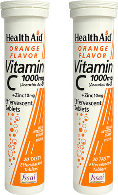 HealthAid Vitamin C with Zinc Tablets(2 x 20 Tablets)