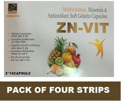 gementis ZENLABS ZNVIT MULTIVITAMIN CAPSULE FOR MEN AND WOMEN (4*15CAPS)(4 x 15 Capsules)