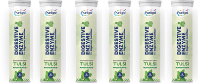 puriteo DIGESTIVE ENZYME EFFERVESCENT TULSI_06(6 x 15 Tablets)