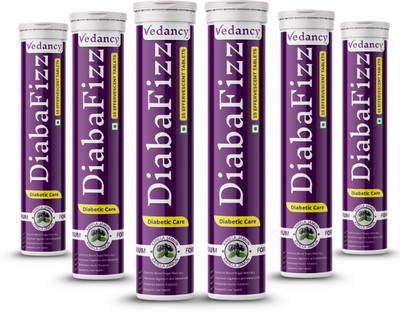vedancy Diabafizz Sugar-Free Effervescent Tablets | Karela Jamun Flavor(6 x 15 Tablets)