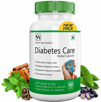 Saint Ayurveda Diabetes Care, Traditional formula based Ayurvedic Supplement for Sugar Control(60 Capsules)