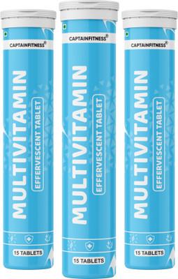 CaptainFitness Multivitamin with Minerals Effervescent Tablets|oo48|(3 x 15 Tablets)