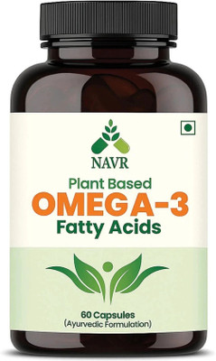 NAVR Omega-3 Fatty Acids – 500mg for Brain Heart, Eye, Skin & Bone Health vegetarian(60 Capsules)
