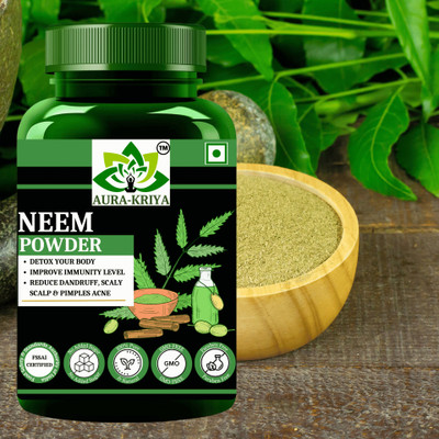 Aura Kriya Neem Leaves Powder: Natural remedy with Antibacterial and antifungal properties.(100 g)