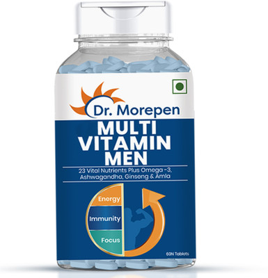 Dr. Morepen Multivitamin for Men with Omega -3 & Ashwagandha |Boost Energy, Immunity & Focus(60 Tablets)