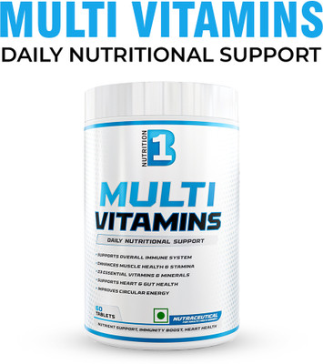 B1 NUTRITION Multivitamin Tablets | 23 Vitamins & Minerals, Herbal Extract & Immunity Booster(60 Tablets)