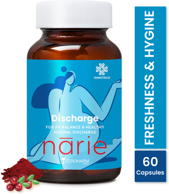 ZEROHARM Narie Discharge for Hygiene-Helps With White Discharge,Itching & Odor Control(60 Capsules)
