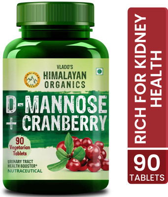 Vlado's Himalayan Organics D-MANNOSE + CRANBERRY Antioxidant Rich Supplement - 90 Tablets(90 Tablets)