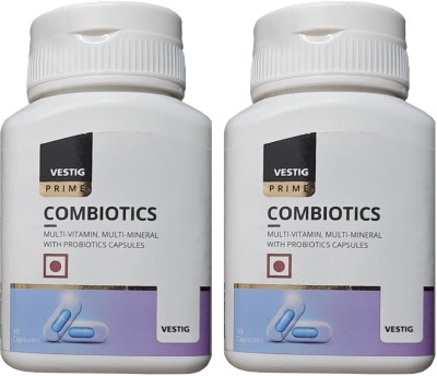 Vestig Prime Combiotics Multivitamin Multi Mineral with Probiotic Capsule (Pack of 2)(2 x 30 Capsules)
