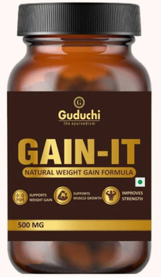 Guduchi Ayurveda GAIN-IT for Natural Weight & Muscle Gain & Bone Strength -500mg(120 Tablets)