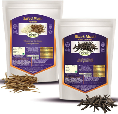 biotic Safed Musli and Black Musli Powder - Combo 100 g Each(2 x 100 g)