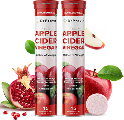 Dr.Provit Apple Cider Vinegar for Weight Loss Tablet with Mother Effervescent Vinegar(2 x 15 No)