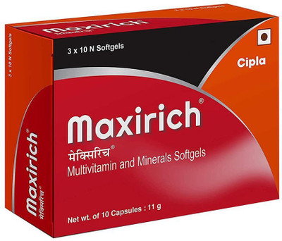 Cipla Maxirich Daily Multivitamin & Minerals Softgels Strip(30 Capsules)