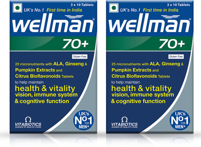 wellman Comprehensive Support for Men 70 and Over|30 Specialized Nutrients ( Pack of 2 )(2 x 30 Tablets)