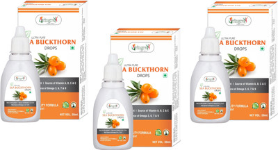 Vringra Sea Buckthorn Drops - Sea Buckthorn Berry Juice - Immunity Booster(3 x 30 ml)