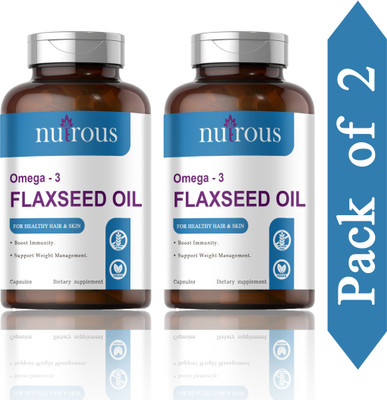 Nutrous Flaxseed extract Capsules Omega 3 (K196)(2 x 60 Capsules)