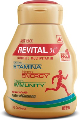Revital H Men Multivitamin with Calcium, Zinc,Ginseng for Immunity, Strong Bones, Energy(30 Capsules)