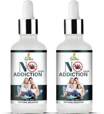 grinbizz No Addiction Drop Natural Support To Stop Alcohol & Smoke|Nasha(Pack of 2, 60 ml)