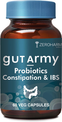 ZEROHARM Gut Army Probiotics -For Constipation & IBS Relief(60 Capsules)
