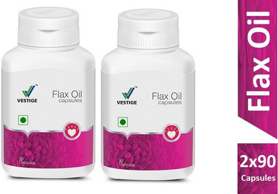 Vestige Flax Oil (Flax seed (Linseed oil) is a rich source of Omega-3 and Omega-6)(2 x 90 Capsules)