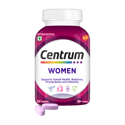 Centrum Women|Supports Overall Health (Veg) |World's No.1 Multivitamin(50 No)