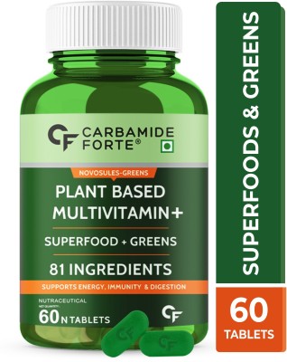 CARBAMIDE FORTE Plant Based Multivitamin for Men & Women Multivitamin Tablets with 81 Ingredient(60 Tablets)