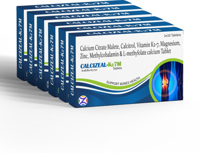 Zeal Pharmacure Calcizeal-K27M Tab_Pack of 6(6 x 10 Tablets)