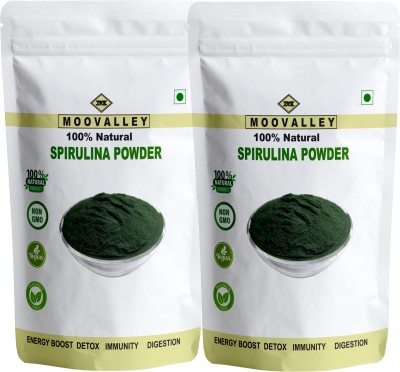 Moovalley Organic Spirulina Powder with Vitamin , Zinc , Iron - Superfood (50 gram X 2 )(2 x 50 g)