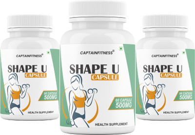 CaptainFitness Shape u Capsule For Fat Loss Supplement (128)(3 x 60 Capsules)