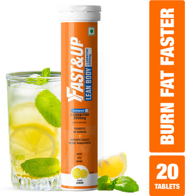FAST&UP L-Carnitine Tartrate 2000mg, Helps Convert Fat into Energy, Lemon Flavor(20 Tablets)