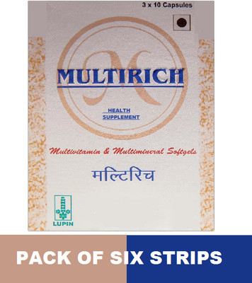 Lupin MULTIRICH MULTIVITAMIN AND MULTIMINERAL SUPPLEMENT CAPSULE (6*10CAPS)(6 x 10 Capsules)