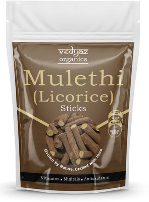 Vedyaz Organic Organic Mulethi Stick For Eating- 100gm - Licorice root / Glycyrrhiza Glabra(100 g)
