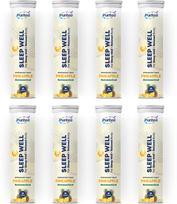 puriteo SLEEP WELL EFFERVESCENT TABLET PINEAPPLE 08(8 x 15 Tablets)