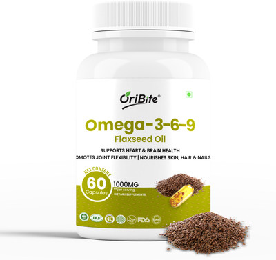Oribite Omega 3-6-9 Capsules for Heart, Brain & Joint Health – 60 Softgels(60 Capsules)