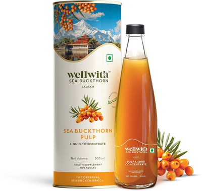 Wellwith Ayuzera Sea Buckthorn Juice| Antioxidants, Vitamin C, Omega 3 6 7 9(300 ml)