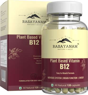 Rasayanam Plant Based Vitamin B12 supplement | Supports Nervous System for vegetarians(120 Capsules)