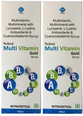 Nukind MULTIVITAMIN GOLD SYRUP FOR MEN AND WOMEN (2*100ML)(2 x 100 ml)
