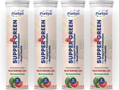 puriteo SUPPER GREEN EFFERVESCENT WATERMELON 04(4 x 15 Capsules)
