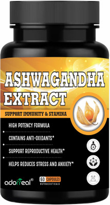 Adorreal Ashwagandha Extract Anxiety & Stress Relief Energy & Endurance Immunity Booster(2 x 60 Tablets)