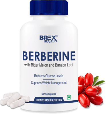 Brexhealth Berberine HCL 1000mg Supplement With Bitter Melon And Banaba Leaf(60 Capsules)