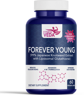 FITNESSVEDA Forever Young For Health Aging & Improve Skin Texture - Pack of 1(60 Capsules)