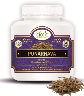 biotic Punarnava Capsules (Pure Boerhavia diffusa Extract) 450mg - 60 Capsules(60 No)