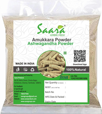 SAARA PRODUCTS Amukkara Powder, 50g, Amukkara Kizhangu Powder, Ashwagandha Powder,(50 g)