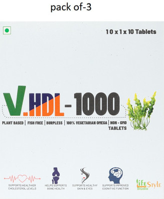 LIFE STYLE STUDIO V.HDL-1000 Tablet Plant Based | Fish Free | Burpless(3 x 10 No)