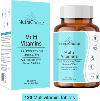 NutraChoice Multivitamin Tablets for Men and Women, 40 Nutrients with Probiotics(120 Tablets)