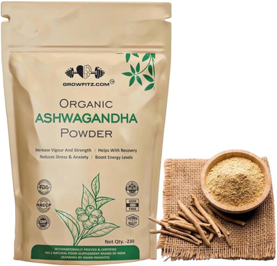 Growfitz Organic Ashwagandha Root Powder | Withania Somnifera(230 g)