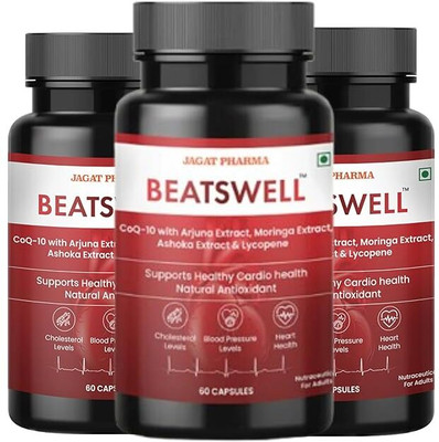 jagat Pharma Beatswell Capsules- Heart Supplement (Pack of 3 )(3 x 60 Capsules)